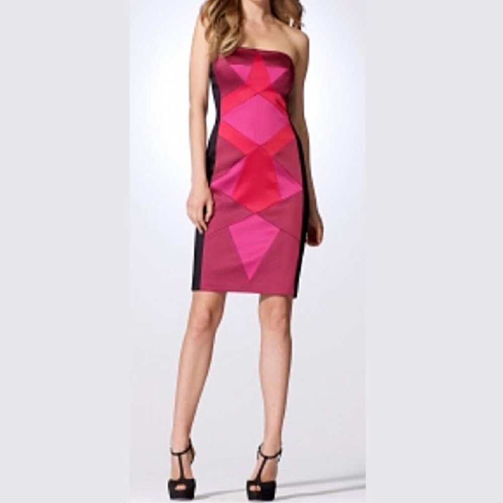 Cache Color Block Strapless Dress Form Fitting Co… - image 1